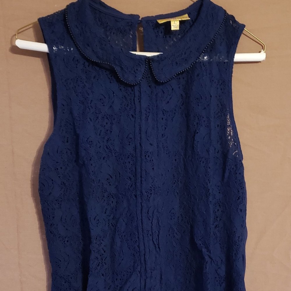 Blue Sleeveless Blouse, Princess Vera Wang, Size Large,  Good Condition